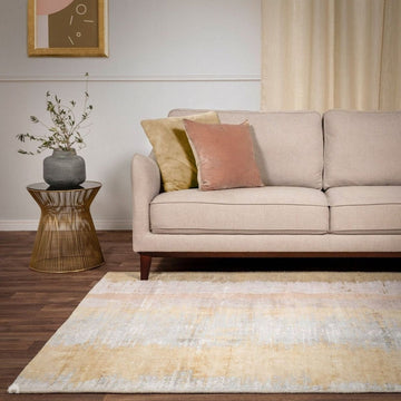 Juno Modern Abstract Tonal Ombre Hand-Woven Textured Shimmer Viscose Flatweave Citrine Ochre/Gold/Taupe/Grey/Caramel Rug-Asiatic Carpets-Rug Love - The Most Loved Rug Store